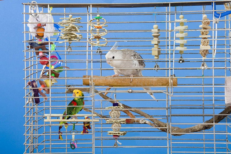 BWOGUE 7 Pack Bird Parrot Toys - Natural Wood Chewing, Climbing, Hanging & Hammock Toys for Small Parakeets, Cockatiels, Conures, Finches, Budgie, Parrots, Love Birds - Image 5